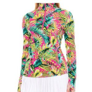 Tommy Bahama Golf Active UPF 50 Long Sleeve Popover Top Size Small